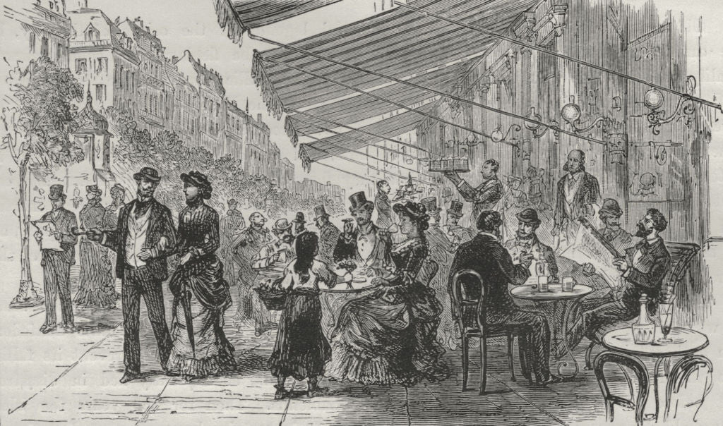 PARIS. The Boulevard Montmartre 1882 old antique vintage print picture